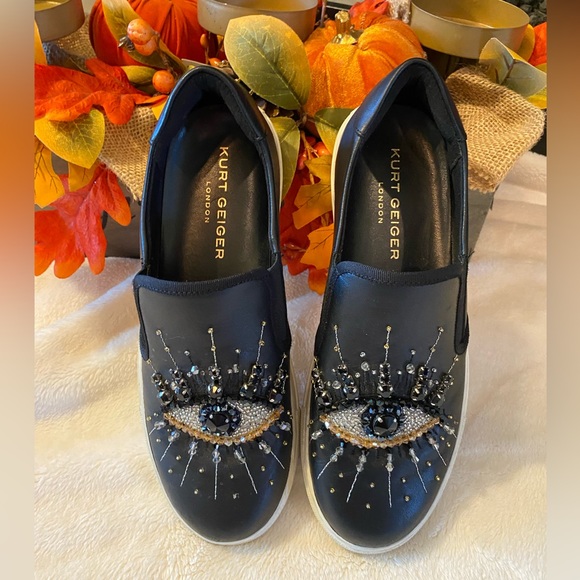 Kurt Geiger Black Embellished Sneakers - Picture 4 of 7